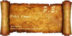Pohl Emma névjegykártya